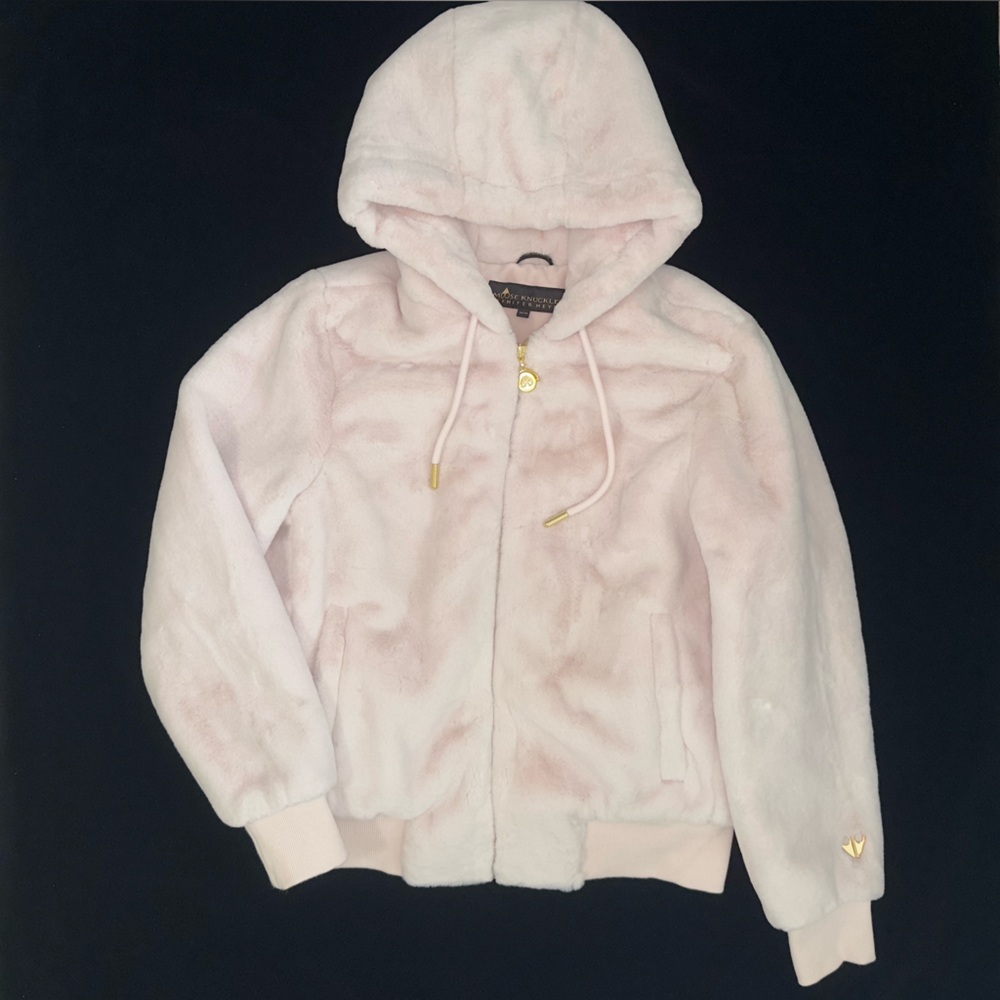 MOOSE KNUCKLES X JENNIFER MEYER Sweethart Zip Hoodie Pale Pink Womens Medium